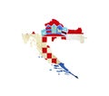 Map of Croatia isolated Royalty Free Stock Photo