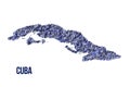 The map of the Cuba made of pictograms of people or stickman figures. The concept of population, sociocultural system Royalty Free Stock Photo