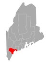 Map of Cumberland in Maine