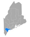 Map of Cumberland in Maine