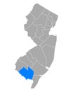 Map of Cumberland in New Jersey
