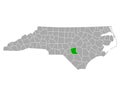 Map of Cumberland in North Carolina