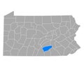 Map of Cumberland in Pennsylvania