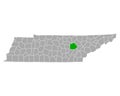 Map of Cumberland in Tennessee