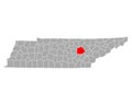 Map of Cumberland in Tennessee