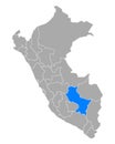 Map of Cusco in Peru