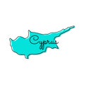 Map of Cyprus Vector Design Template.