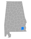 Map of Dale in Alabama