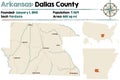 Map of Dallas County, Arkansas Royalty Free Stock Photo