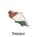 Map of Dasoguz vector illustration of design template,Map have all province and mark the capital city of Turkmenistan Royalty Free Stock Photo