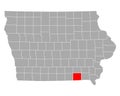 Map of Davis in Iowa