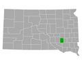 Map of Davison in South Dakota Royalty Free Stock Photo