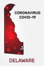 Map of Delaware state and coronavirus infection.