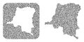 Map of Democratic Republic of the Congo - Dotted Collage with Stencil Royalty Free Stock Photo