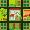 Map design with houses and farmyards Royalty Free Stock Photo