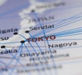 Map details highlight Tokyo Royalty Free Stock Photo