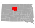 Map of Dewey in South Dakota