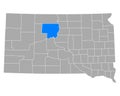 Map of Dewey in South Dakota