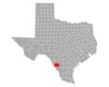 Map of Dimmit in Texas Royalty Free Stock Photo