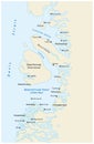 Map of Disko Bay, Greenland Royalty Free Stock Photo