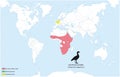 Map of the distribution and habitat of the Egyptian goose