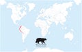 Map of the distribution and habitat of the spectacled bear