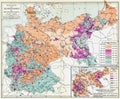 Map of the distribution of religious confessions of the German Empire Deutsches Kaiserreich.