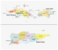 Map of the Districts and sub-districts of the United States Virgin Islands