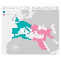 map of the Division of the Roman Empire Royalty Free Stock Photo