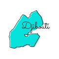 Map of Djibouti Vector Design Template.