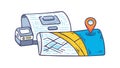 Map and document icon: Navigation and paperwork management, vector design Generative AI Royalty Free Stock Photo