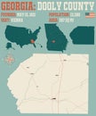 Map of Dooly County in Georgia Royalty Free Stock Photo