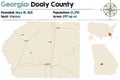Map of Dooly County in Georgia
