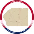 Map of Dooly County in Georgia, USA Royalty Free Stock Photo