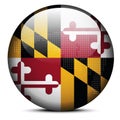 Map with Dot Pattern on flag button of USA Maryland State Royalty Free Stock Photo