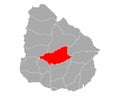Map of Durazno in Uruguay Royalty Free Stock Photo