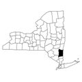 Map of Dutchess County in New York state on white background. single County map highlighted by black colour on New york map Royalty Free Stock Photo
