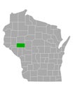 Map of Eau Claire in Wisconsin