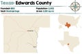 Map of Edwards county in Texas Royalty Free Stock Photo