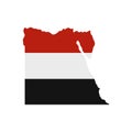 Map of Egypt with the image of the national flag