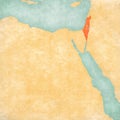 Map of Egypt - Israel with Palestine Royalty Free Stock Photo