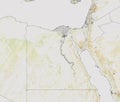 Map of Egypt, satellite view and reliefs. Map. Cities and streets. North Africa and the Middle East. Royalty Free Stock Photo