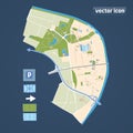 Map elements example district in vector Royalty Free Stock Photo
