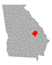 Map of Emanuel in Georgia