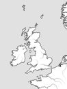 Map of The ENGLISH Lands: UK, Great Britain, England, Scotland, Wales & Ireland. Geographic chart. Royalty Free Stock Photo