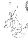 Map of The ENGLISH Lands: UK, Great Britain, England, Scotland, Wales & Ireland. Geographic chart. Royalty Free Stock Photo