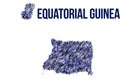 The map of the Equatorial Guinea made of pictograms of people or stickman figures. The concept of population