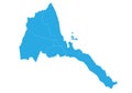 Map of eritrea. High detailed vector map - eritrea. Royalty Free Stock Photo
