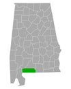 Map of Escambia in Alabama Royalty Free Stock Photo