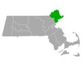 Map of Essex in Massachusetts